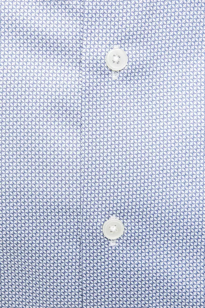 Camisa de algodón de cuello delgada elegante mediana