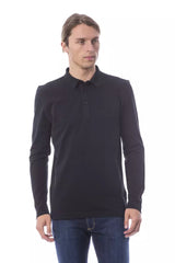 Elegantes gestickte Langarmpoloshirt