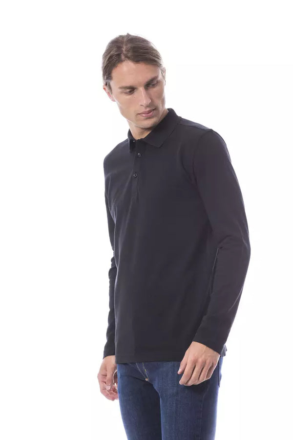 Elegantes gestickte Langarmpoloshirt