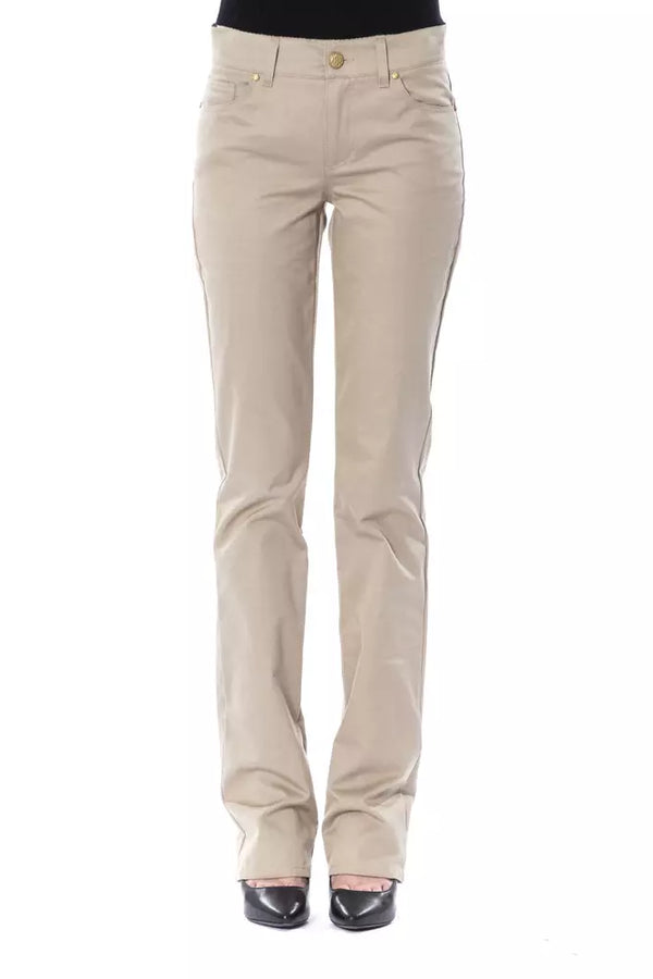 Pantalon en coton beige élégant