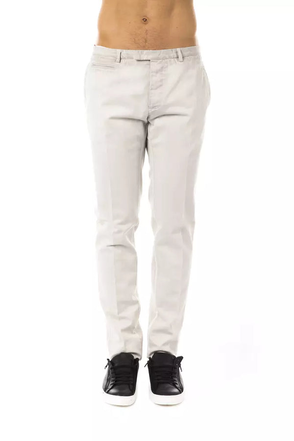 Eleganti pantaloni di cotone casual grigi