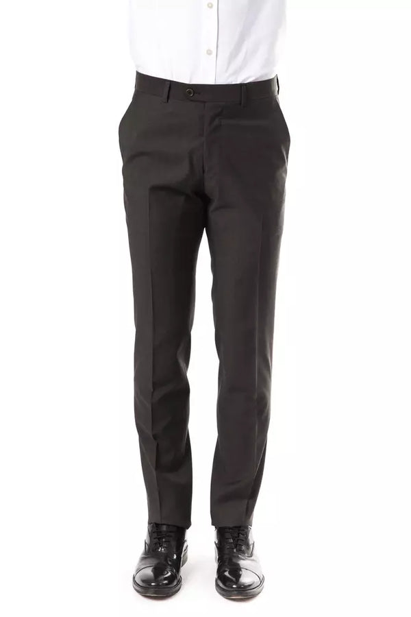 Pantalon de costume en laine gris élégant - Drop 7