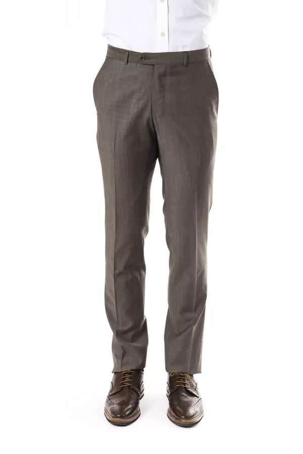 Pantalones elegantes del traje de lana gris - Drop 7 Cut