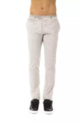 Elegante pantaloni di cotone in forma casual grigi per uomini