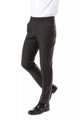 Pantalon de costume en laine gris élégant - Drop 7