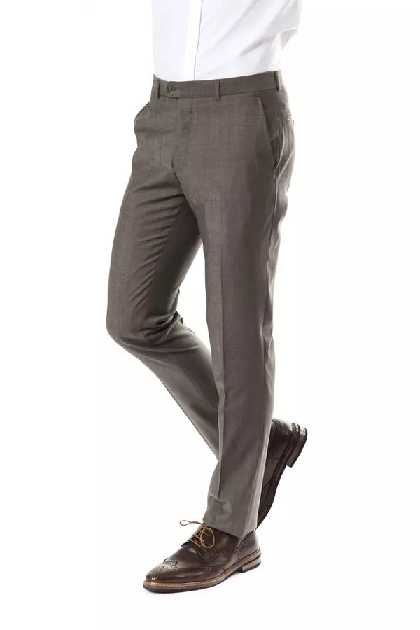 Pantalon de costume en laine gris élégant - Drop 7 Coupe