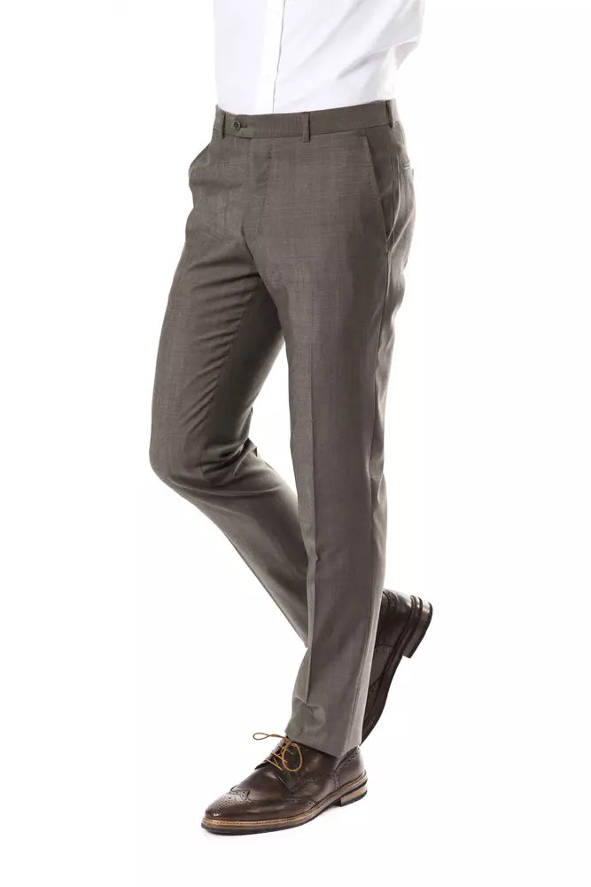 Pantalones elegantes del traje de lana gris - Drop 7 Cut