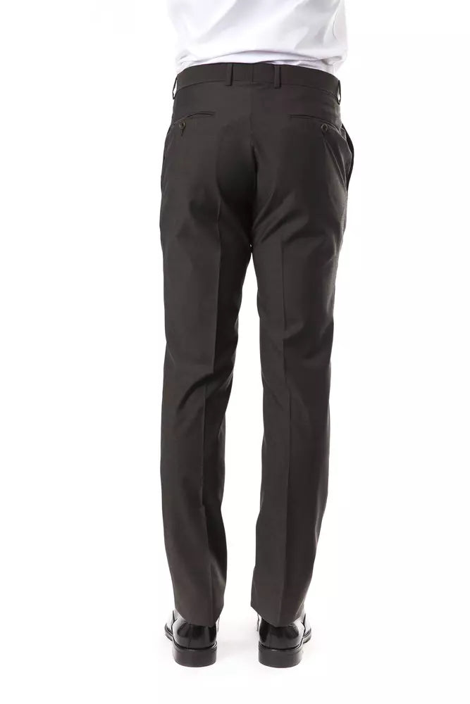 Pantalon de costume en laine gris élégant - Drop 7