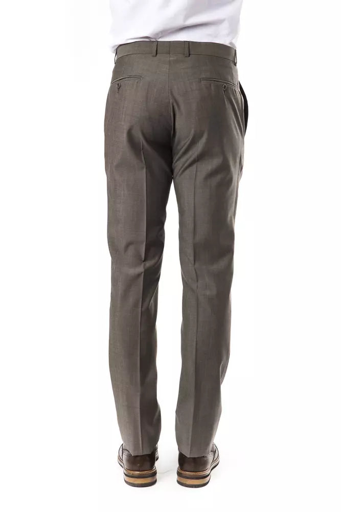 Pantalon de costume en laine gris élégant - Drop 7 Coupe