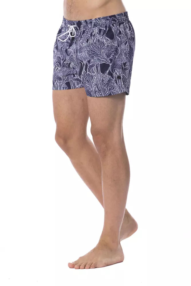 Traje de baño con estampado azul elegante para hombres