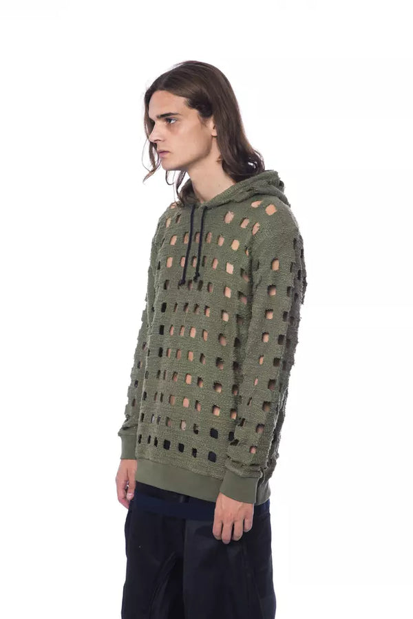 Στρατός διάτρητο βαμβακερό hoodie - casual κομψότητα