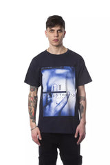 Blue Cotton Men T-Shirt