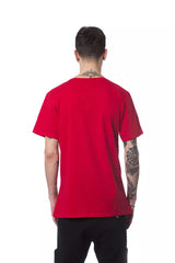 Elegantes rotes rundes Nacken -Baumwoll -T -Shirt