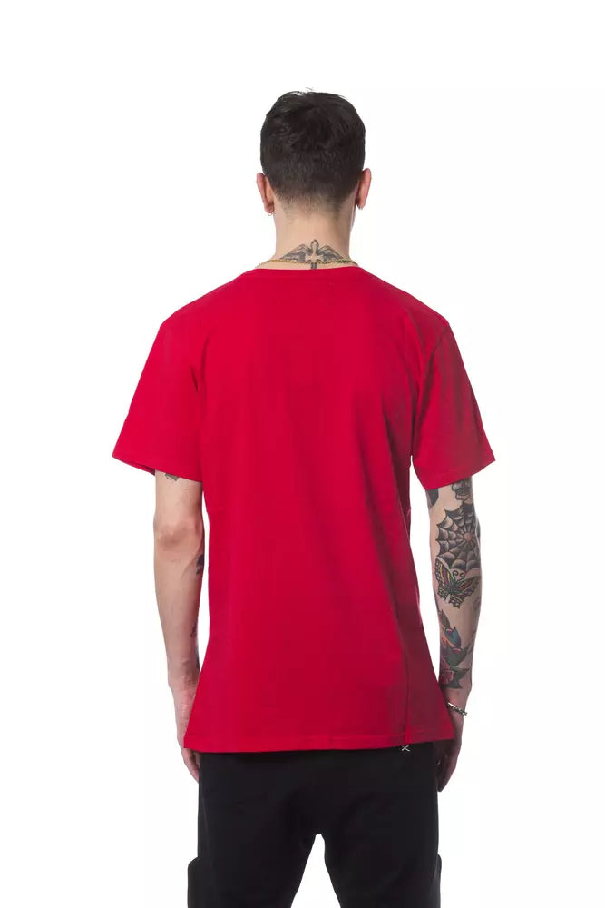 Elegante camiseta de algodón rojo rojo de algodón