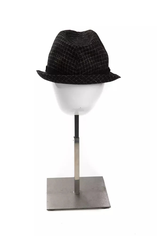 Elegante sombrero de mezcla de lana negra