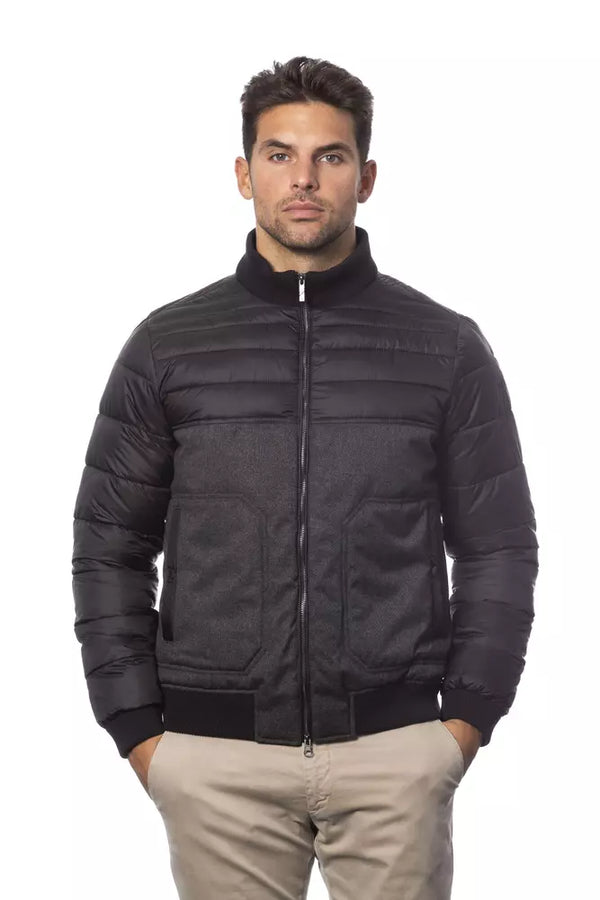 Chaqueta de bombardero gris elegante para hombres