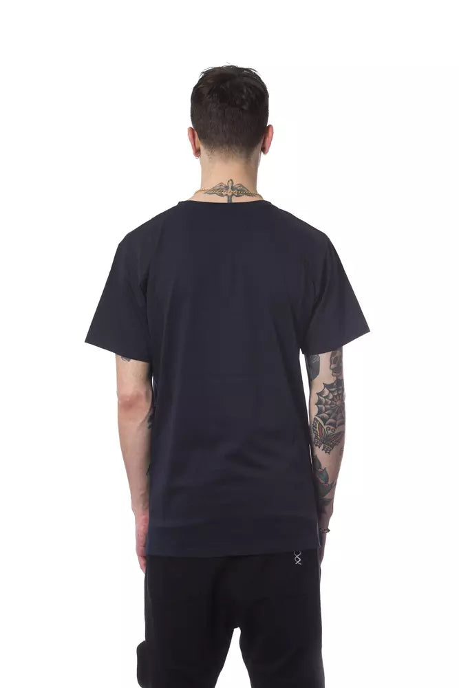 Blue Cotton Men T-Shirt