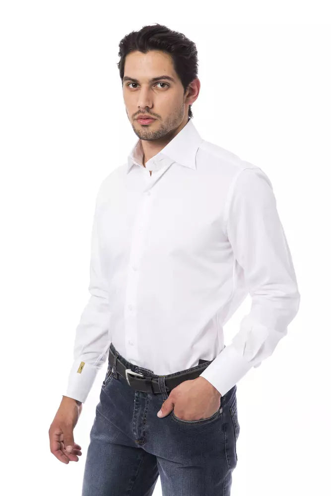 Elegante camisa de algodón bordado de monograma