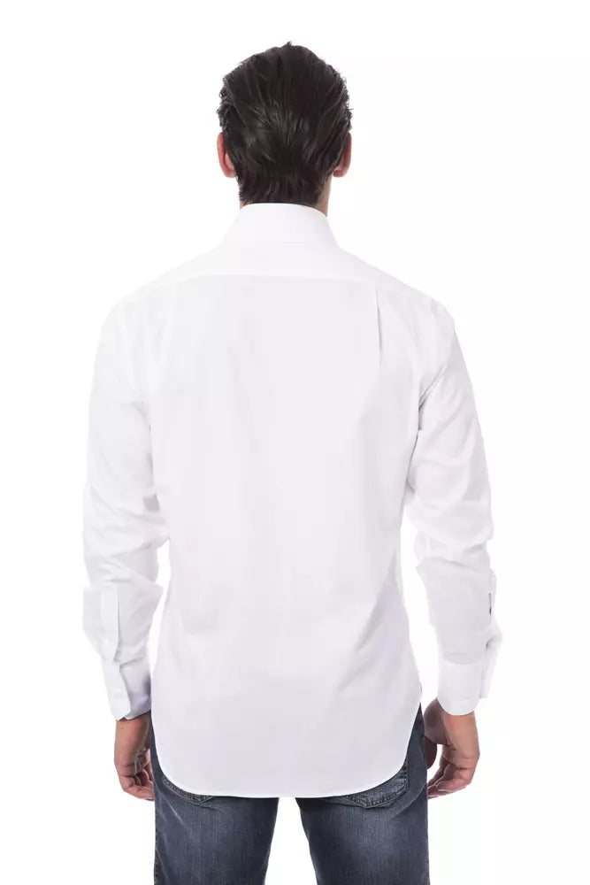 Elegante camisa de algodón bordado de monograma