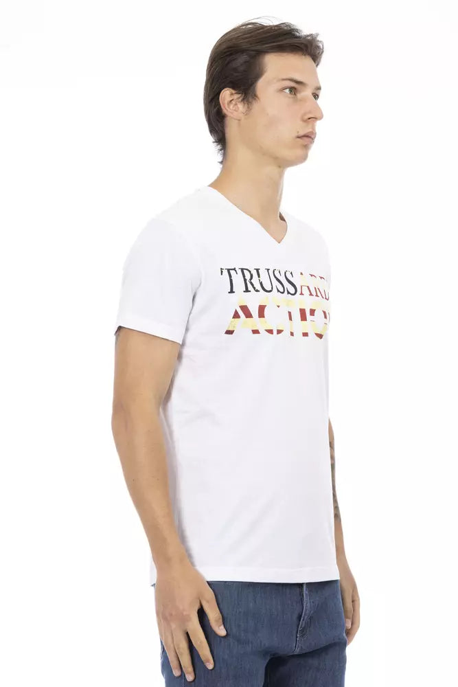 Elegantes V-Ausschnitt-T-Shirt mit schickem Frontdruck