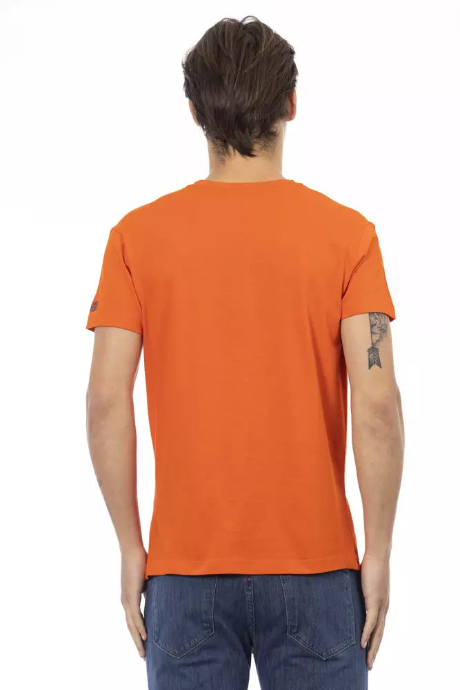 T-shirt à col en V élégant avec imprimé avant dynamique