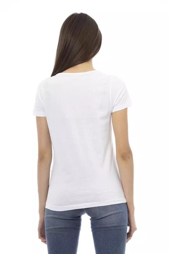 Chic White Printed T -Shirt: Sommergarderobe Essentiell