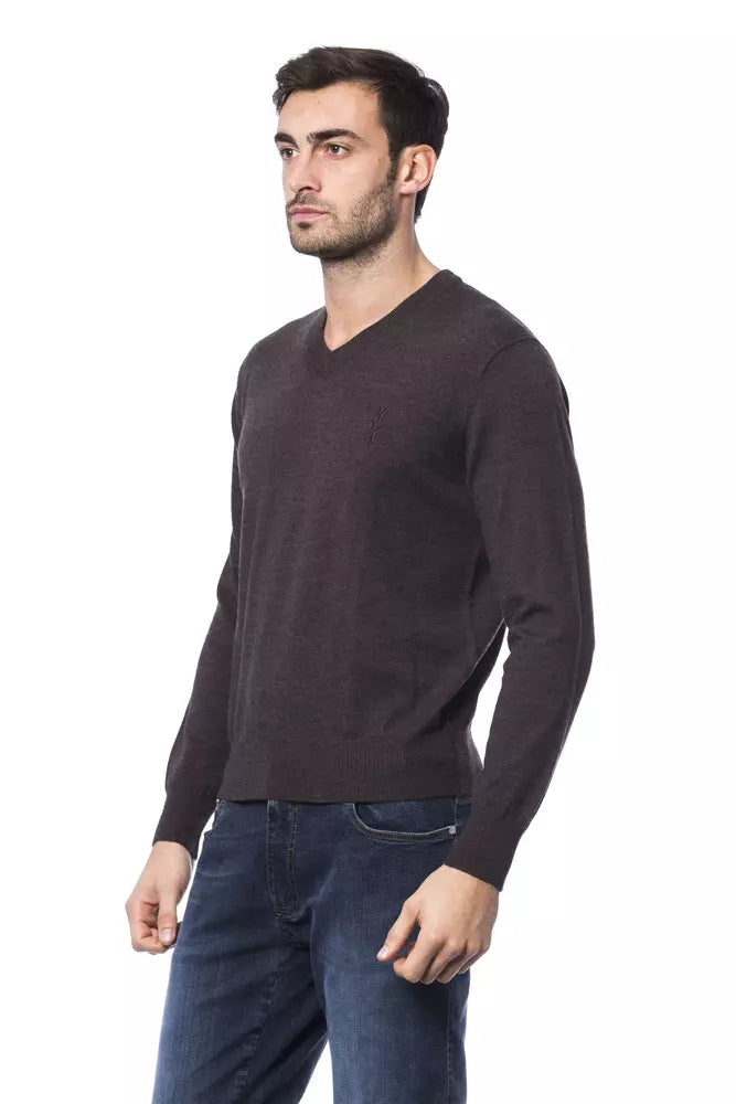 Eleganter gestickter Merinowollwollpullover