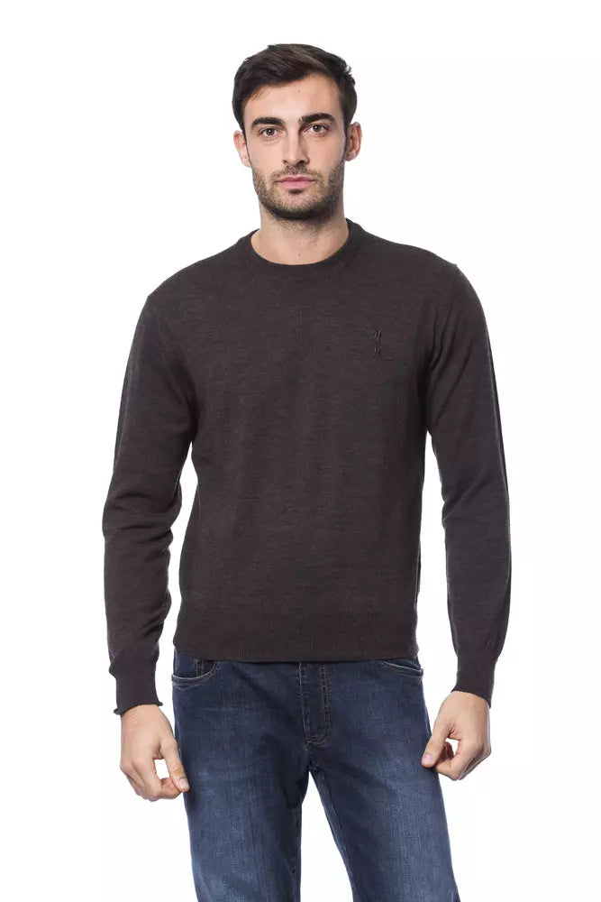 Elegante maglione ricamato in lana merino