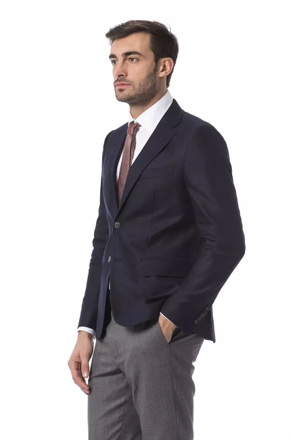 Blue Wool Men Blazer