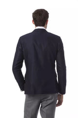 Elegante chaqueta de lana azul para hombres