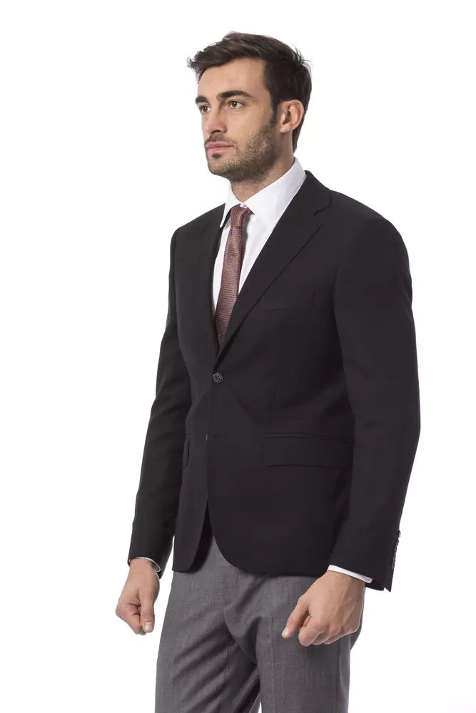 Black Wool Men Blazer