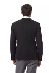 Elegante chaqueta de lana negra