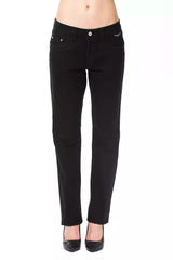 Pantalones de mezcla de algodón negro elegante para fiebre y fiebre