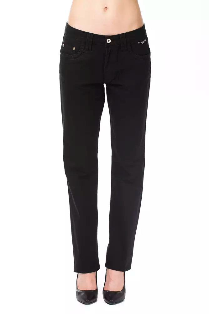 Ungaro fièvre pantalon de mélange en coton noir élégant