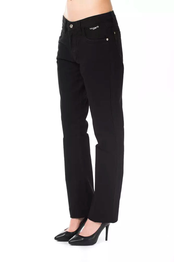 Pantalones de mezcla de algodón negro elegante para fiebre y fiebre