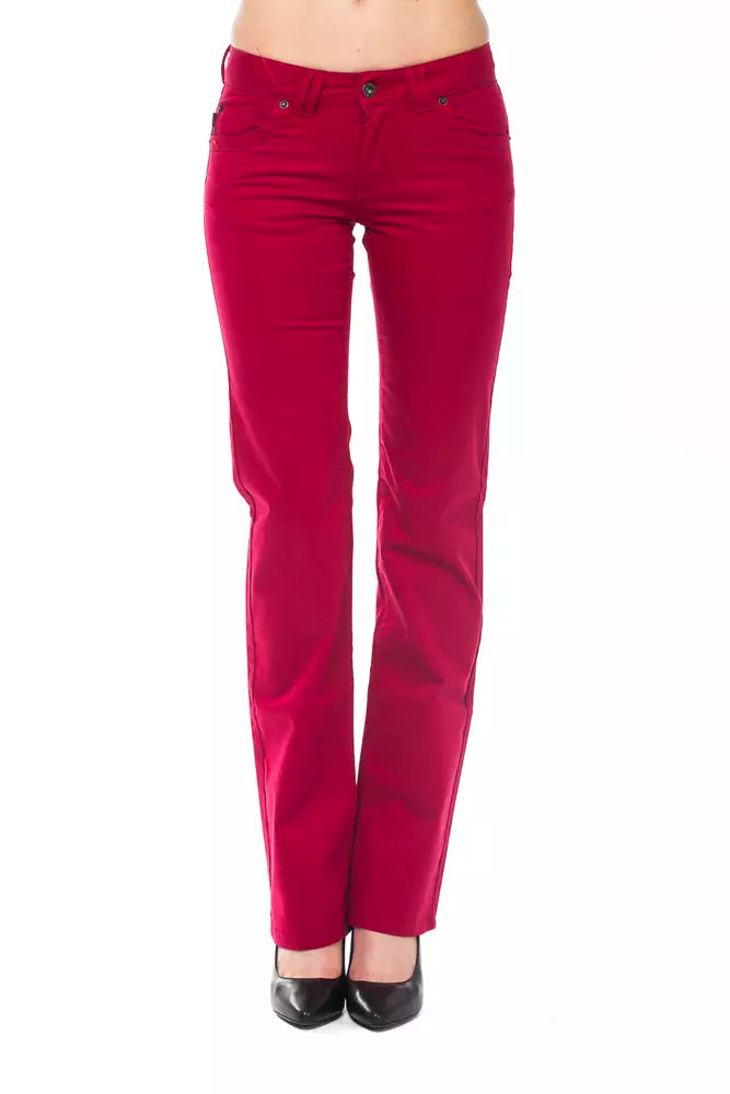 Ravishing Red Regular Fit Pantals avec des détails chics