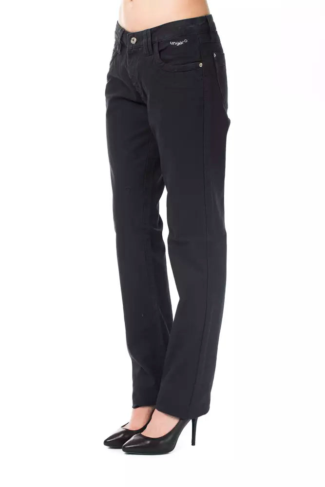 Pantalon de coton en forme de truquaire régulier bleu chic