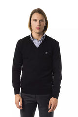 Sticked V-Ausck Merino Wollpullover