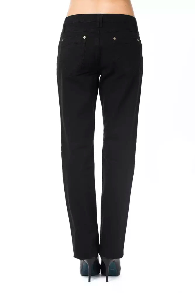 Ungaro fièvre pantalon de mélange en coton noir élégant