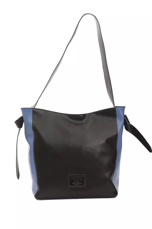 Elegante bolso de hombro de cuero negro