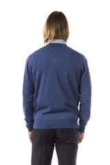 Sticked V-Ausck Merino Wollpullover