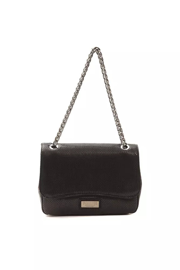 Elegante borsa a traversa in pelle nera