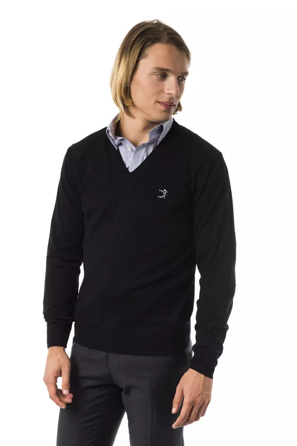 Sticked V-Ausck Merino Wollpullover