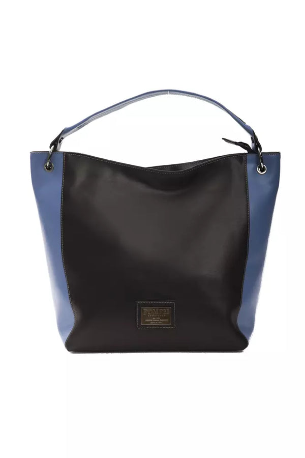 Bolso de hombro de cuero negro elegante