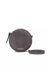 Elegante Crossbody de Croc-Embossed Gray Croc