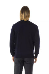 Eleganter gestickter Crew Neck Wollpullover