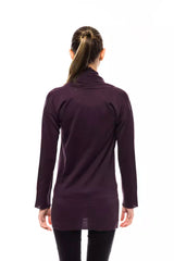 Pull encent en collier haut en violet