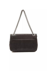 Elegante schwarze Leder -Crossbody -Tasche