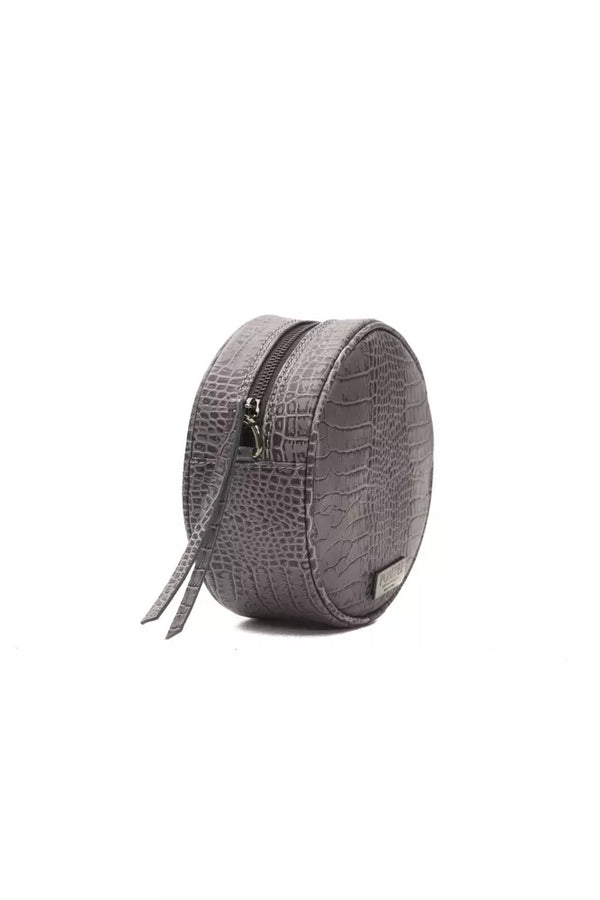 Chic Grey Croc-Embossed Crossbody