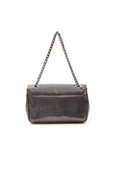 Elegante bolso cruzado de cuero gris